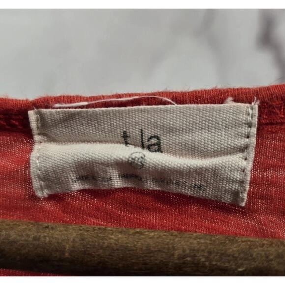 Anthropologie Top Womens XS Orange Tank Ruffle Scoop Longline Burnout Tla - Picture 3 of 10